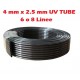 Tubo in pvc uv 4 mm x 2,5 mm 6 o 8 linee