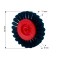 Ruota nera a spazzola per cartone Heidelberg SORM SORD SORS SM 72 SM 74 SM 102 SM XL 105